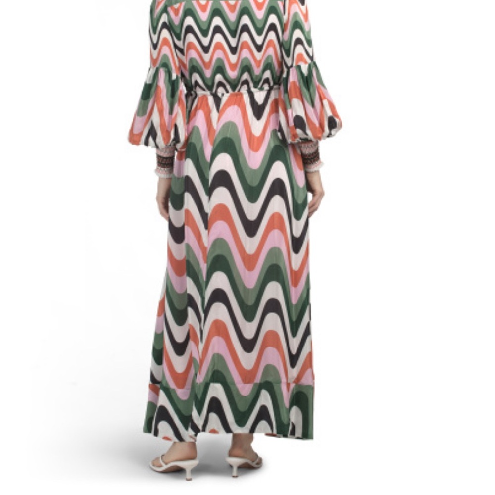 FARM Rio Colorful Wave Pattern Maxi Dress - Picture 2 of 13